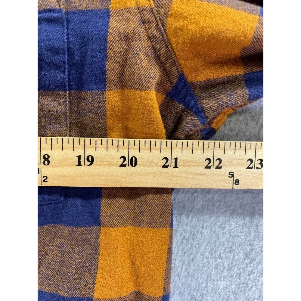 Madewell Shirt Mens Large Orange‎ Buffalo Check Flannel Lightweight Relaxed Fit
